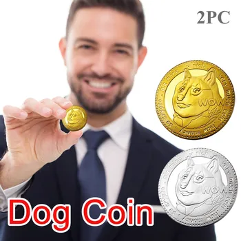 2021 Uue Kollektsiooni kullatud Doge Münte, Kuld Dogecoin Mälestusmündid Pinnatud Doge 2PC kullatud Doge mälestusmünte