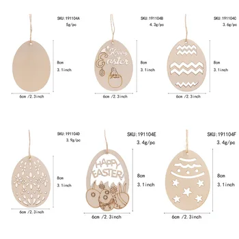 10tk Happy Easter Egg Puidust Ornament Rippuvad Kaunistustest Käsitöö Kanepi Köis Happy Easter Party Tarvikud Kodu Decor