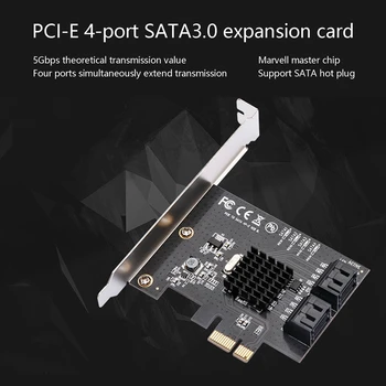SATA Expansion Card PCI-E, SATA 3.0 PCIE Ärkaja Kaardi 4XSATA3.0 Hub Interface Adapter 5Gbps Kõik PCI-E Pesa