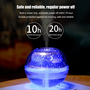 USB Laetav Õhu Niisutaja Elektrilised Oluline Aroomi Õli Hajuti Mini Crystal Projektsioon Värvikas Öö Kerge Niisutaja