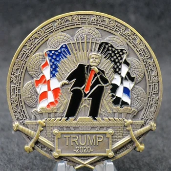 2020 USA President Donald Trump 3D Reljeef Mälestus Laekuva Mündi Väljakutse Mündi Kingitus