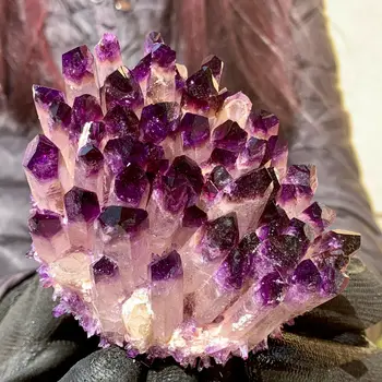 New Find purpl Phantom Quartz Crystal Cluster Mineral Specimen Healing