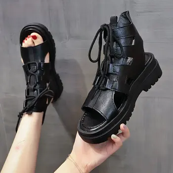 Naiste Sandaalid 2021 Rooma Sandaalid Elegantne Vabaaja Kingad Naistele Pehme veekindel Platvorm Mood Gladiaator Sandaalid Naistele
