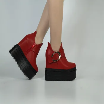 Kalle konts 15 cm, muffin kanna paksu põhjaga Rooma kingad naiste lühikesed saapad sees tõstes kanna vabaaja naiste kingad