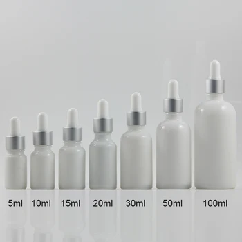 Hulgi-50tk tühi 10ml valge ringi kujuline klaasist pudel tilguti,10ml klaas tilguti konteiner,eeterlik õli 10ml mahuti