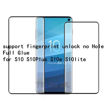 20PCS 3D Full Liimi toetada Sõrmejälje Avada Karastatud Klaasist nr Auk Samsung S10 S10 Pluss S10e S10 lite