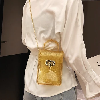 Kott Mini 2019 aasta Kevadel Moe Uus Kvaliteet Jelly kott Naiste Disainer Käekotis Lukusta Kett Õlal Messenger kott Telefoni kott