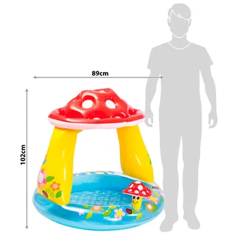 Beebi bassein intex koos päikesevari 102x102x89 cm, laste bassein, täispuhutavad baby vann, täispuhutav bassein komplekt,