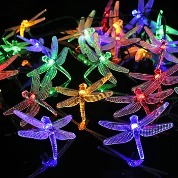 Päikese String Tuled LED Väljas Veekindel Hubisev Putukate Dragonfly Rippuvad Päikese Laterna Lamp 5/6.5 m Terrass, Aed Hoovis