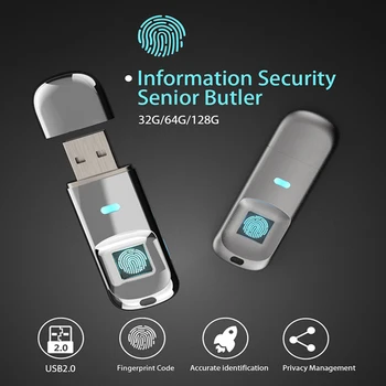 USB 2.0 Sõrmejälje Kood Täpne Identificaiotn Privaatsuse Haldamise U Disk 32G/64G/128G Sõrmejälje Vabastades U disk Flash Drive