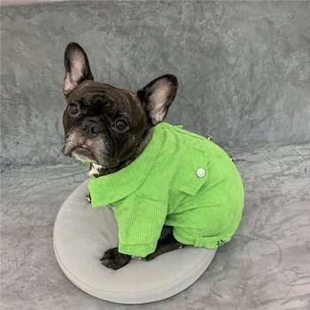 Koer koer clothesDog mantel Koer jope Koera riided väikestele dogsDog kostüüm Velvetist koer jope Roheline ja punane prantsuse buldog