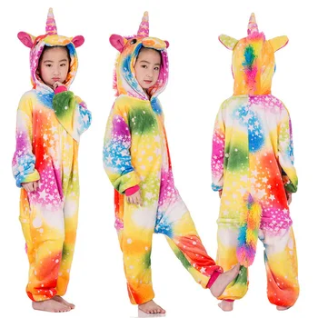 4 6 8 10 12 Tüdrukud Rainbow Unicorn Star Pijamas Lapsed ja loomade, Loomsete Cartoon Pidžaamad Lastele Sleepwear Infantil Pijamas