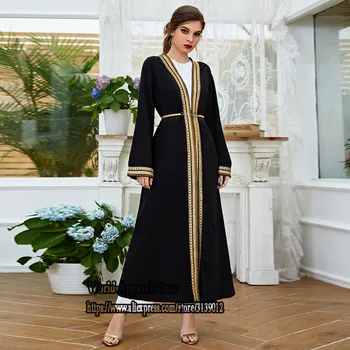 Avatud Abaya Dubai Seal Kaftan Moslemi Kimono Jakk Riideid Longue Musulmane Femme Araabia Kleit Abayas Naiste Türgi Islami Riietus