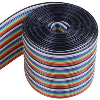 10ft 40 Võimalus 40-Pin Rainbow Värvi IDC Korter Lint Kaabel 1.27 mm Sammuga