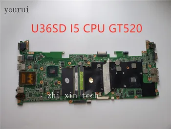 Yourui Originaal ASUS U36S U36SD Laptopmotherboard REV 2.1 i5 CPU GT520 Testitud ok