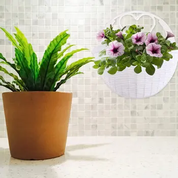 2tk Plastikust Simuleeritud Rotangist lillepotid Rippuvad Korvid Seina Kaunistused