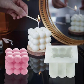 DIY Magic Cube Küünal Hallituse Ring sojavahast eeterlik Õli Aroomi Küünlad 3D Silikoon Hallituse Käsitöö Küünlad, Vaha Seep Hallitusseened