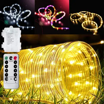 8 Režiimid LED Köis, Automaatika, pult Toru Trossi Vanik Muinasjutt Valgustus String, mida Kasutatakse Aia jõuluehe