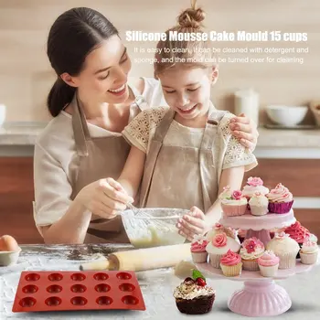 DIY Loominguline 15 Pool Kera Ringi Silikoon Šokolaadi Cupcake Candy Hallituse Bakeware Ümar Kuju Kook Vahend Hallituse