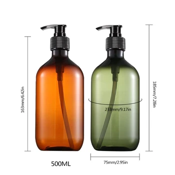 2tk 500ml/17oz Pump Pudelid Tühjad Plast-Emulsioon Pudel,Korduvtäidetavaid Dispenser ihupiim Šampoon Juuste Konditsioneer