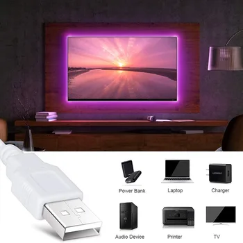 RGB LED Valgus TV Taust Teenetemärgi Paindlik Töötleja Diood Lindi String Magamistuba Lamp Decor USB-24 SISESTAGE Infrapuna Kaugjuhtimispult