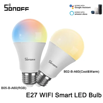 SONOFF Wi-Fi Smart LED RGB Bulb E27 Reguleeritav Lambi hääljuhtimine EWeLink APP Kontrolli Smart Home Tööd Alexa Ja Google ' i Kodu