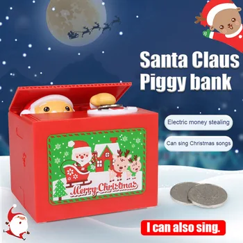 Jõulud Säästa Raha Kasti Santa Varastamine Mündi Notsu Panga Mündi Ladustamise Pot Xmas AN88