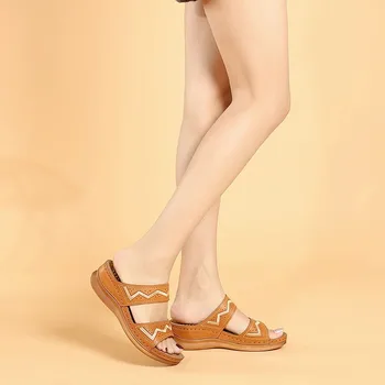 MVVJKE suur suurus 41 42 vintage kiilu sussid naiste kingad massaaž suvel Mugav pehme naine slaidid sandaalid daamid naine