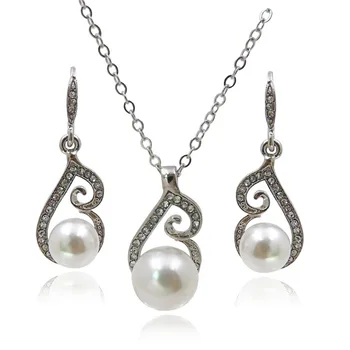 VAN15 Uus retro pearl ring geomeetriline ripats kaelakee kaelakee naine metallist ripats kaelakee