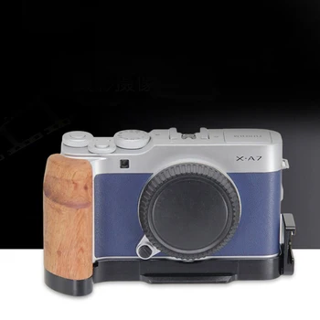 Mõeldud Fuji X-A7 XA7 Kaamera Quick Release Plate koos Puidust Käepide Alumiinium Vertikaalsed L-Kujuline Kaamera Bracket