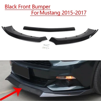 3tk/Set Läikiv Must Auto esistange Spoiler Lip Lõug Splitter Keha Komplekt Ford Mustang 2016 2017