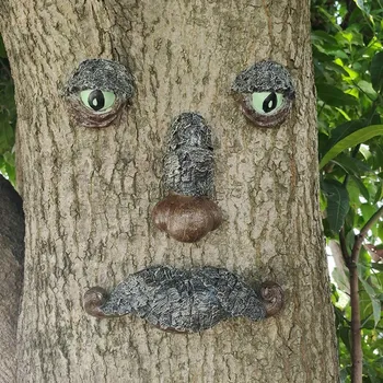 Vana Mees Puu Nägu Skulptuur Tree Hugger Aed Peeker Õue Art Skulptuur - Sobib Väljas & Aed Deco