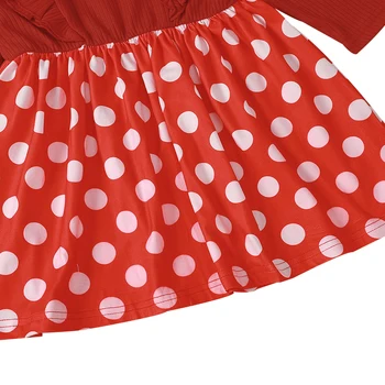 Baby Girl Dress Sügisel Beebi Printsess Tüdrukute Riided Armas Tüdrukute Pikad Varrukad Punane Polka Dot Print Kleidid Väikelapse Imikute Rõivad