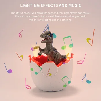 Kid Koorunud Muna Mudeli Simulatsioon Loomade Mudel Koorunud Muna Dinosaurus Mänguasi Väike Dinosaurus Muusika Haudemunade Heli LED Kingitus