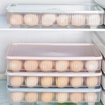 Praktiline plastikust Muna kasti köök muna ladustamise kasti 24 Grid Munad omanik Virnastatavates sügavkülmik ladustamise korraldajad munade ladustamise Mahuti