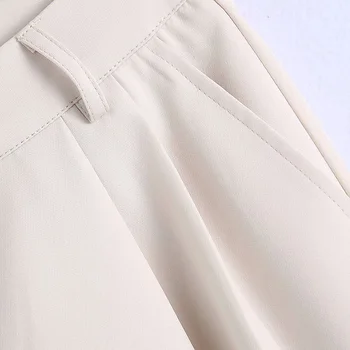 Klacwaya Naiste 2021 Mood Office Kanda, Küljel Taskud Pikad Püksid Vintage Kõrge Vöökoht Lukuga Naiste Püksid Mujer