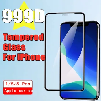 999D Täielikult Katta Klaasi iPhone 11 12 Pro XS Max X-XR 12 mini Ekraani Kaitsekile iPhone 8 7 6 6S Pluss Karastatud Klaas, Kile Puhul