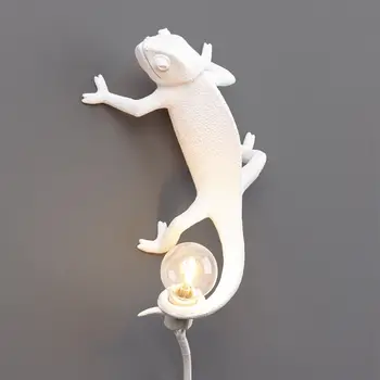 Põhjamaade Kameeleon Laua LED Tabel Lamp Uudsus Isiksuse elutuba, Magamistuba Lamp Vaik Loominguline Valge Loomade dekoratiivlampides