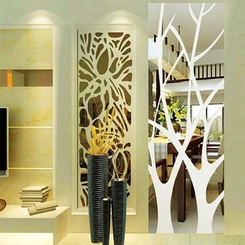3D Akrüül Puu Peegel Seina Kleebis Eemaldatav DIY Kunsti Decal Home Decor Seinamaaling 100X28CM