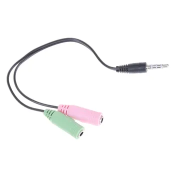 2 In 1 Splitter 3.5 mm Audio Kõrvaklapid Peakomplekti 2 Naine Jack Kõrvaklappide Mic, Audio Adapter Kaabel