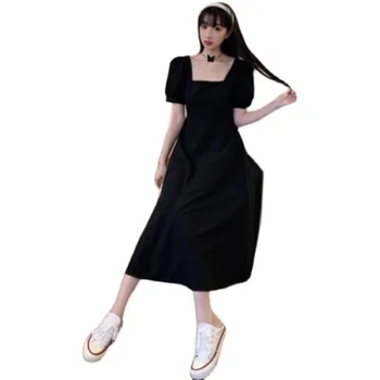 Must kleit näita õhuke prantsuse temperament taastada vana võimalusi, pool tõi põlvikud pikk kleit naine suve