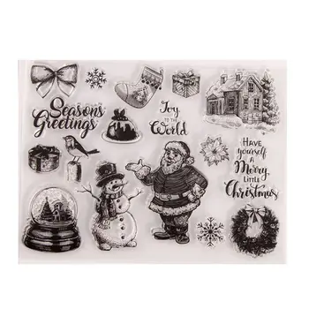 Christmas Snowman Lill Silikoon Selge Pitser Stamp DIY Scrapbooking Reljeef