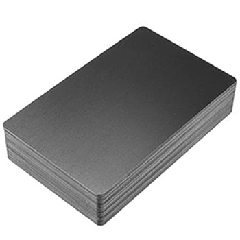 100tk Must Alumiinium Kaardi Graveerimine Metallist Äri Juurdepääsu visiitkaart Tühi 0.22 Mm Paksus