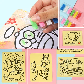 Loominguline DIY Liiva Maali Lapsed Montessori Mänguasjad, Laste Käsitöö Doodle Värv Liiv Kunst Pilte joonistuspaberit Haridus Mänguasjad