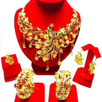 Yulaili Hiljemalt Disaini Hiina Phoenix Crown Xia Ge ehtekomplekt ja India Naiste Klassikaline Aknas Kullast Ehete Komplekti Kingitused