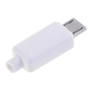 10tk 4 In 1 Micro-5PIN Keevitus Tüüpi Mees Ühendage Pistikud Laadija 5P USB Saba Laadimine Pistikupesad Valge