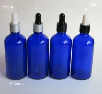 Hulgi 100X100Ml Sinine Klaas Reaktiivi Vedelik Pipetiga Pudel ,Tilguti Tilk Aroomiteraapia klaas eeterlik õli Pudel Pakkimine