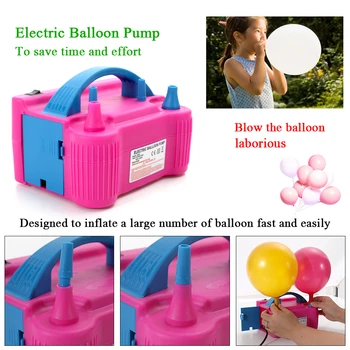 Electric Balloon Air Pump 220V ELI Topelt Auk AC Täispuhutav Puhur Õhupalli Inflator Pumba Kiire Kaasaskantav Vahend Inflator