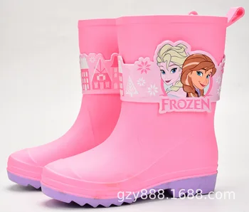 Disney laste vihma saapad Miki Minni külmutatud auto vee jalatsid poistele ja tüdrukutele kummist kingad non-slip vöö keskel toru vihma kingad