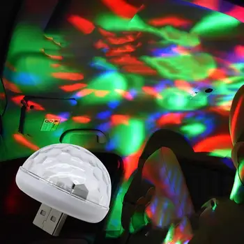 LED Mini-USB Hääl Aktiveeritud Crystal Magic Ball Led Etapp Disco Ball Projektor Pool Tuled Flash DJ Tuled